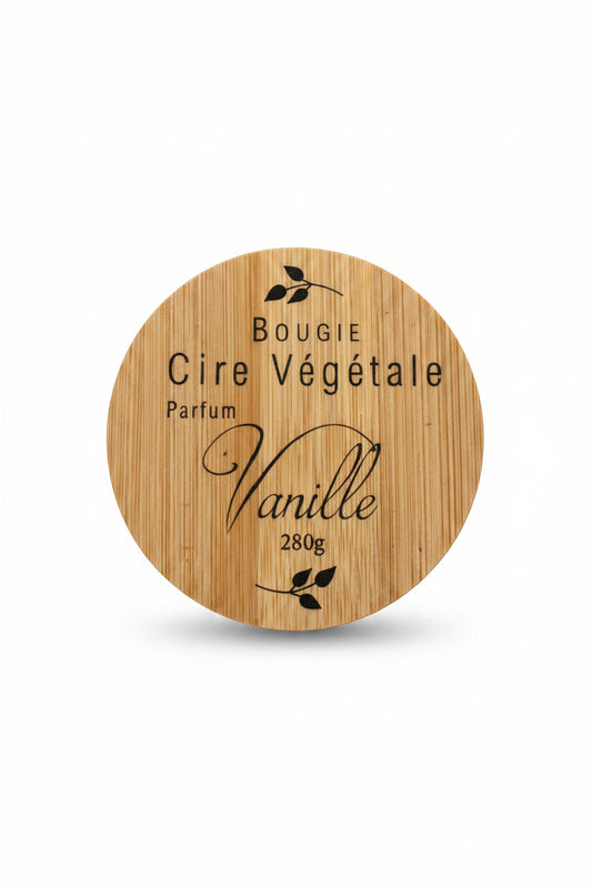 Bougie parfumée vanille – Pot en verre & couvercle bambou – Message humoristique – Prête à offrir (Copie)