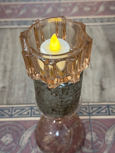 Bougeoir Atypique Upcyclé – Création Unique en Verre