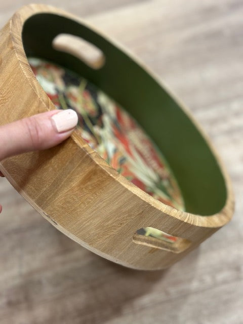 Plateau en Bois Upcyclé – Motif Japonisant