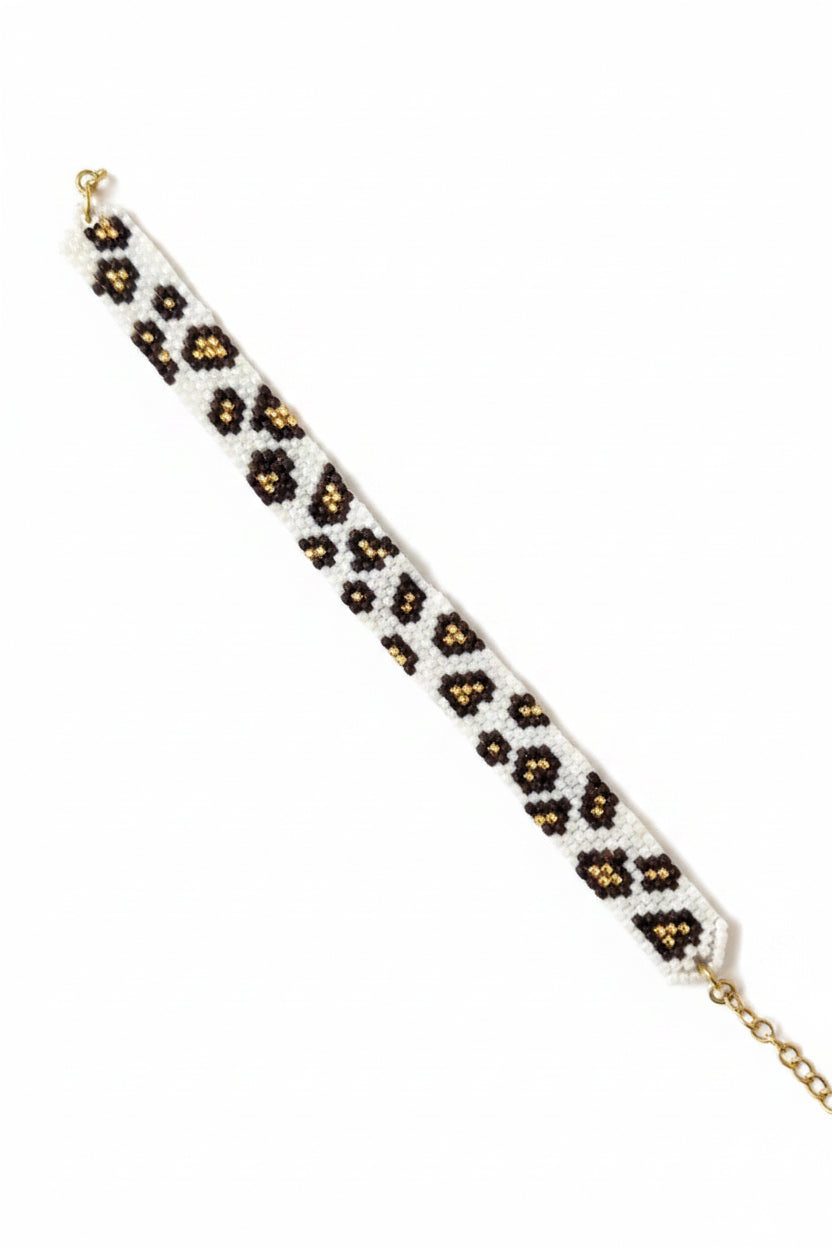 Bracelet tissé motif léopard – Perles Miyuki