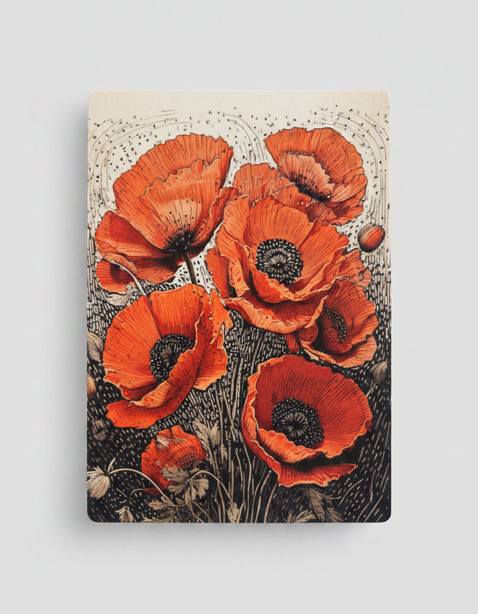 Grande carte bouquet de coquelicots – À encadrer