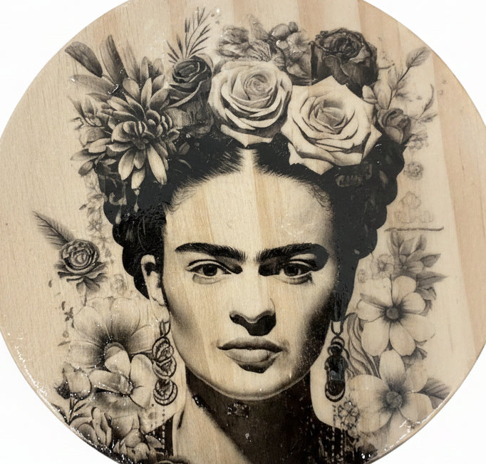 Sous verre Frida Kahlo – Bambou & résine artisanal