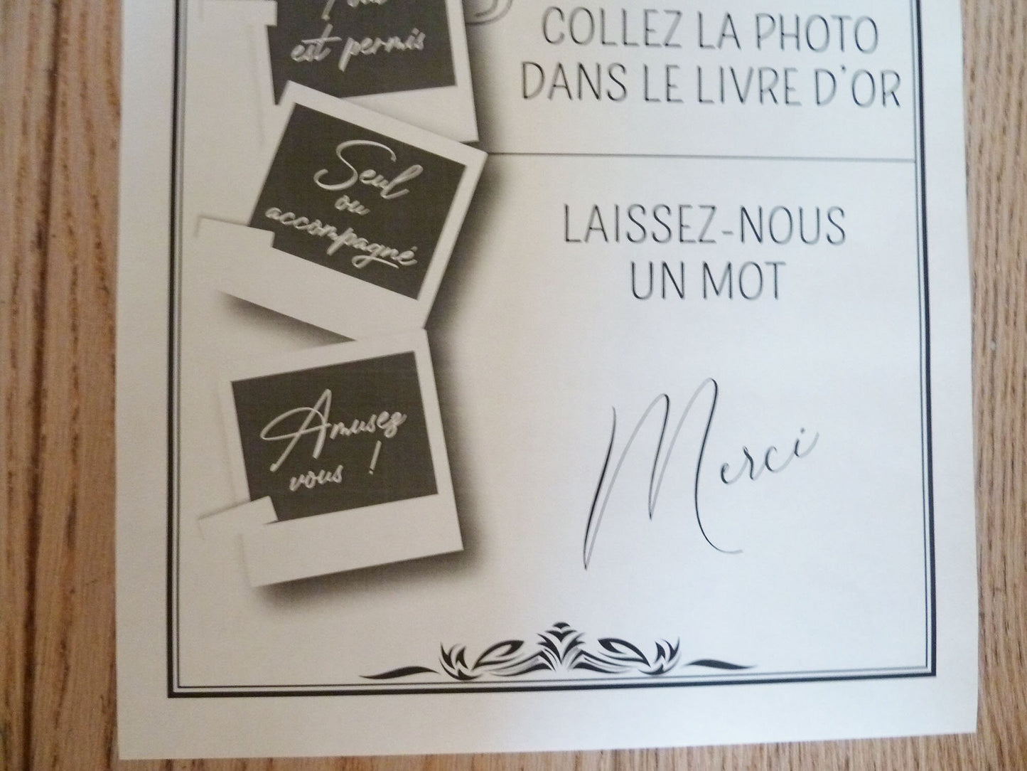 Affiche Photobooth Mariage – Format A3 | Impression Noir & Blanc