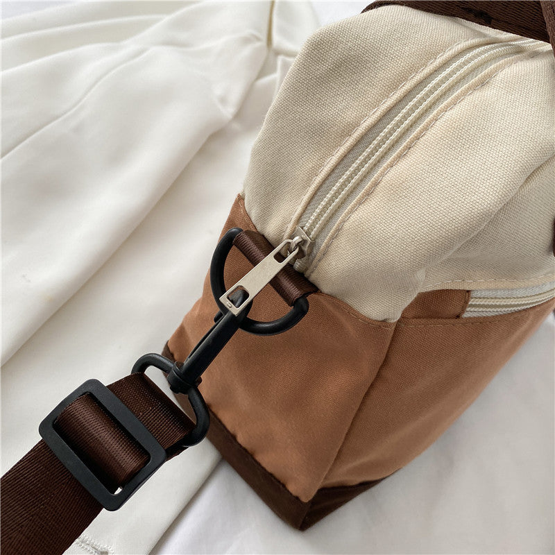 Sac à main canvas style coréen avec anses et bandoulière