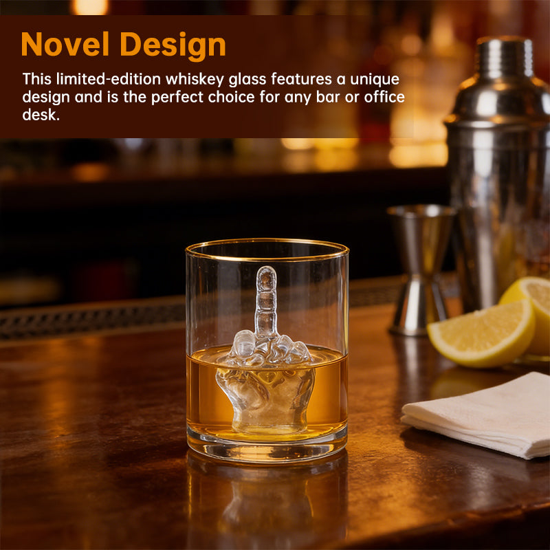 Verre à Whisky Doigt d'Honneur 3D – Cadeau Humour pour Homme