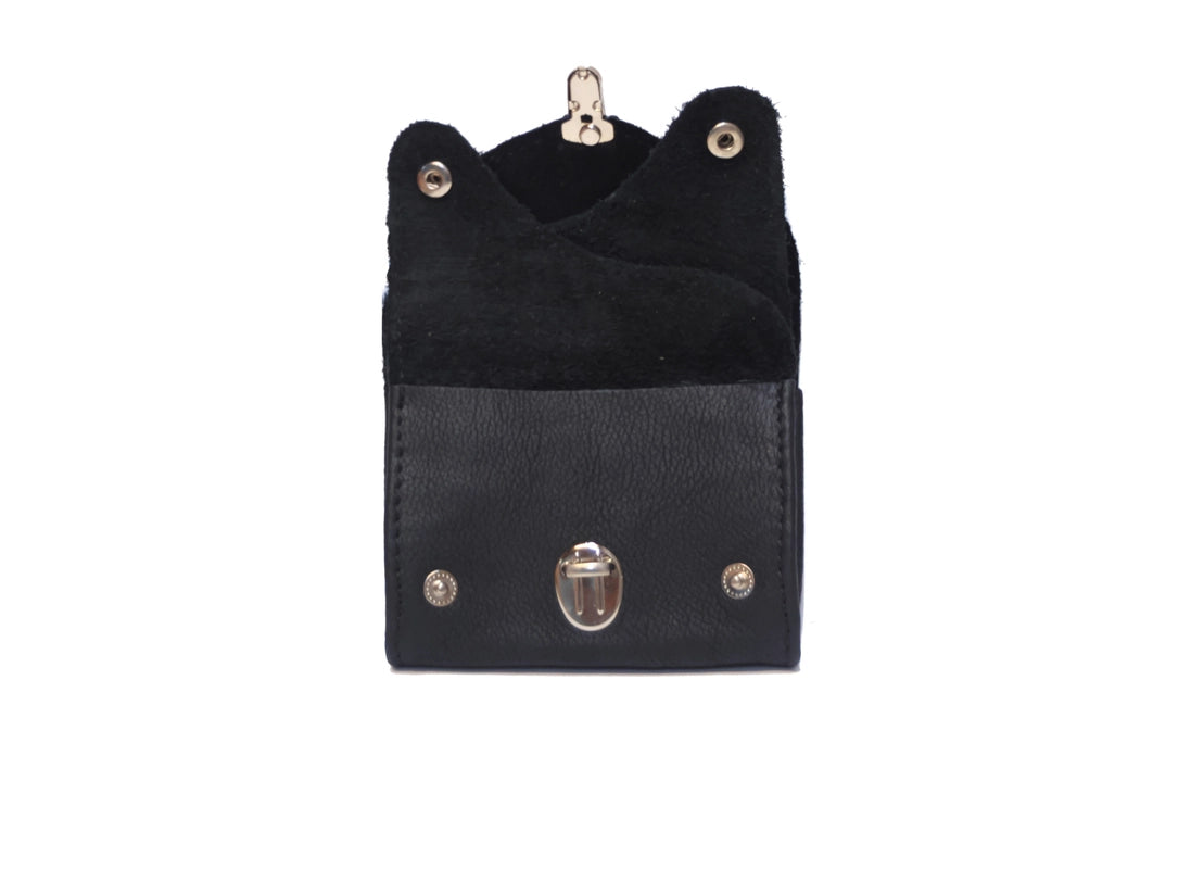 Porte-monnaie triple rabat en cuir vachette