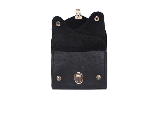 Porte-monnaie triple rabat en cuir vachette