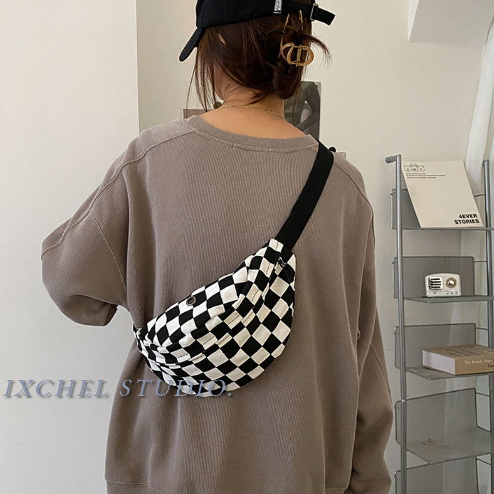 Sac bandoulière damier japonais – Style coréen tendance