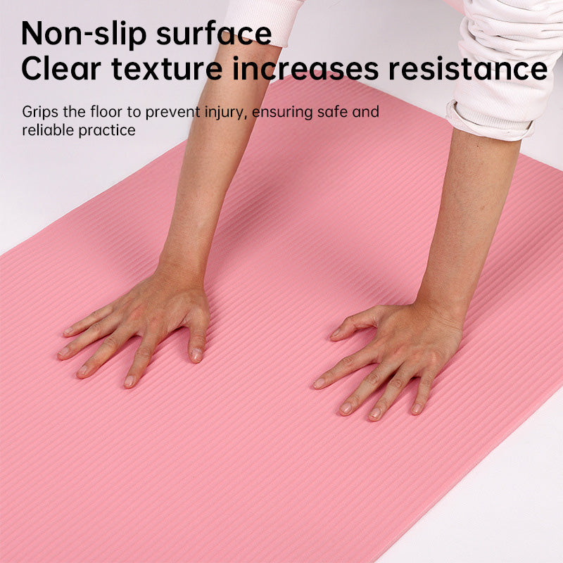 Tapis de Yoga NBR Extra-Long 187×62,5 cm – Épais 8 mm, 5 coloris