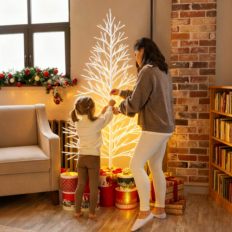 Arbre Lumineux LED Branches de Bouleau – Blanc chaud, intérieur & extérieur