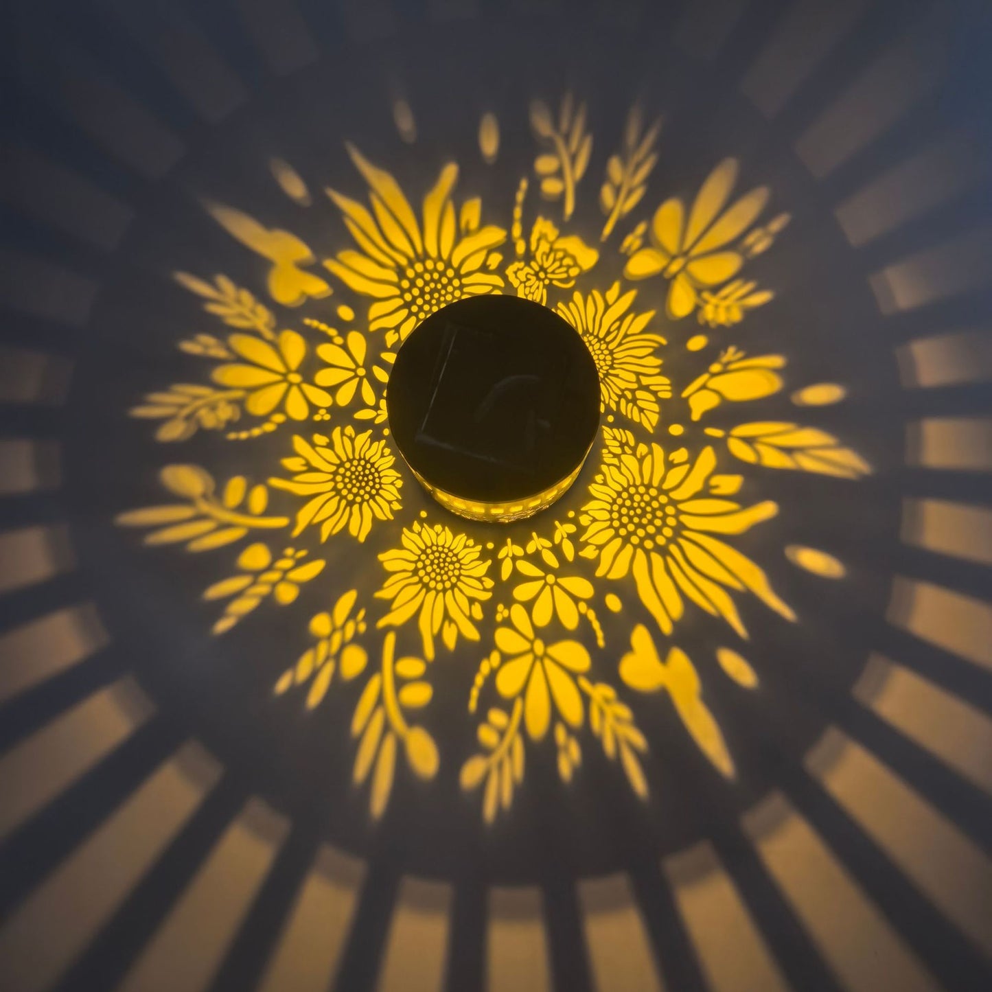 Lampe solaire murale Mandala Tournesol – Décoration jardin