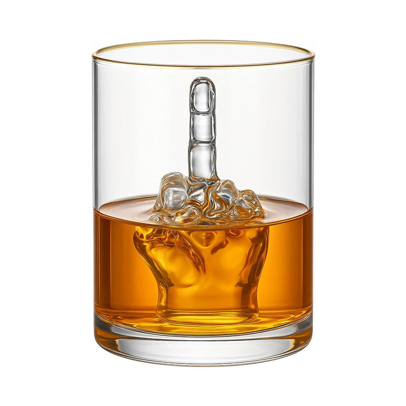 Verre à Whisky Doigt d'Honneur 3D – Cadeau Humour pour Homme