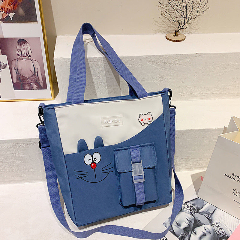 Sac bandoulière grande capacité en nylon – Sac étudiant léger
