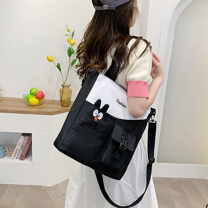 Sac bandoulière grande capacité en nylon – Sac étudiant léger