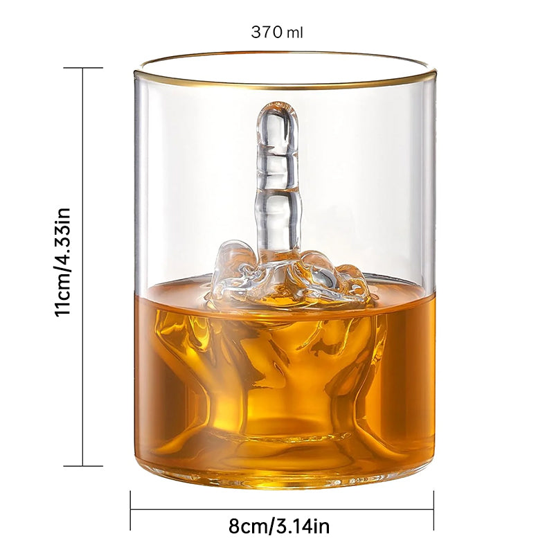 Verre à Whisky Doigt d'Honneur 3D – Cadeau Humour pour Homme