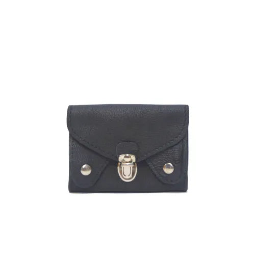 Porte-monnaie triple rabat en cuir vachette
