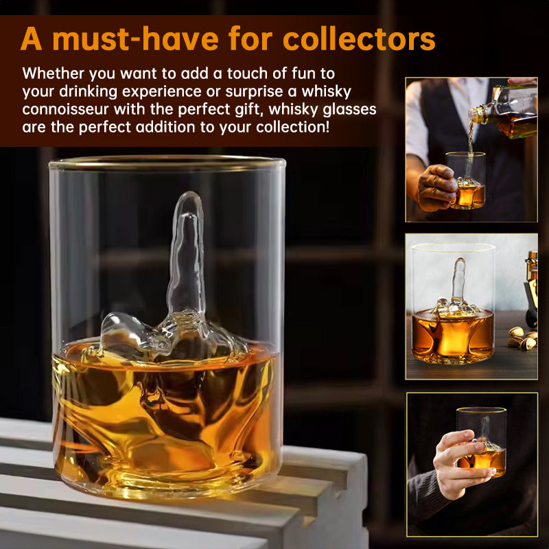 Verre à Whisky Doigt d'Honneur 3D – Cadeau Humour pour Homme