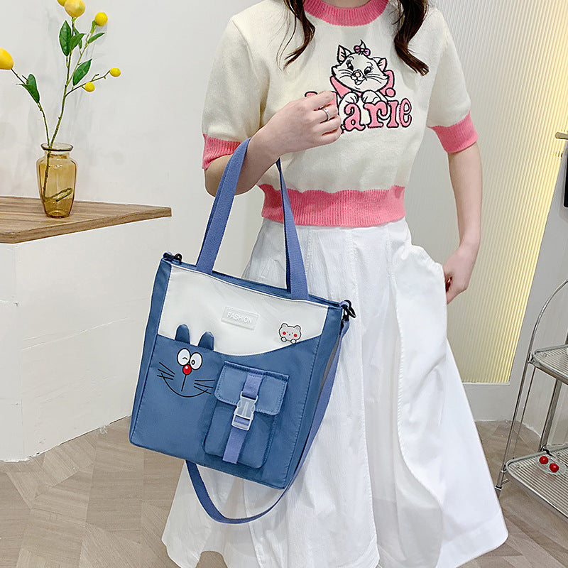 Sac bandoulière grande capacité en nylon – Sac étudiant léger