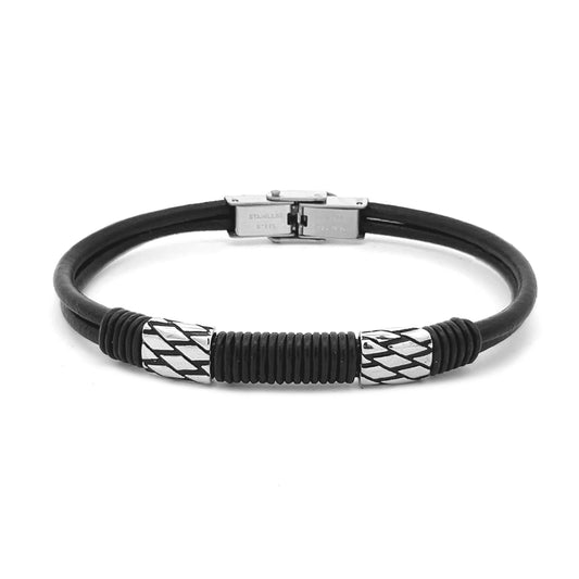 Bracelet en Cuir pour Homme – Acier Inoxydable 316L