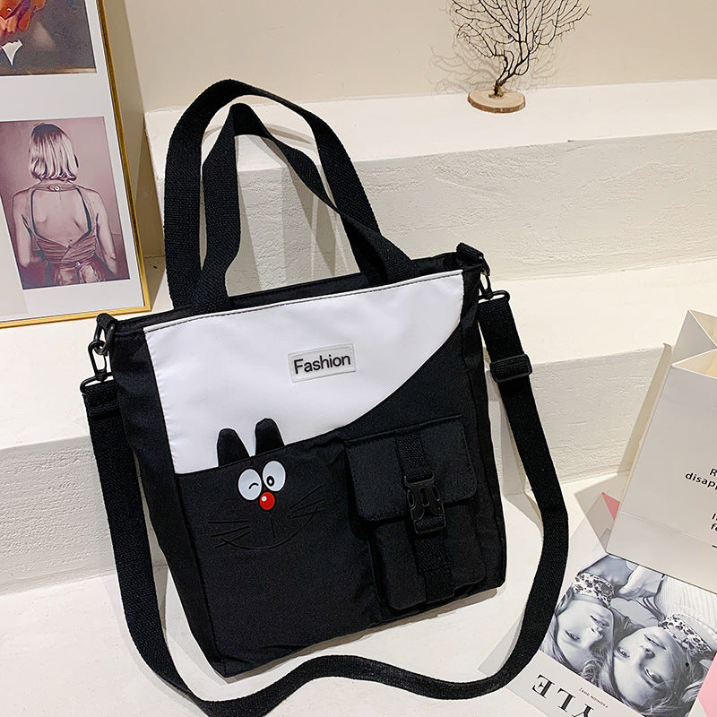 Sac bandoulière grande capacité en nylon – Sac étudiant léger
