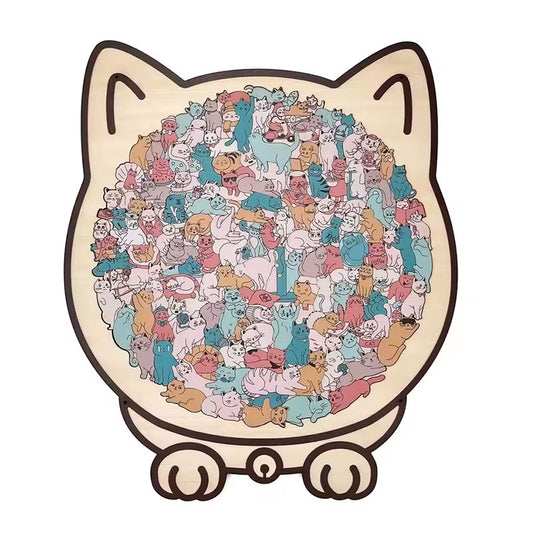 Puzzle Chat 135 pièces – Silhouette féline & palette apaisante