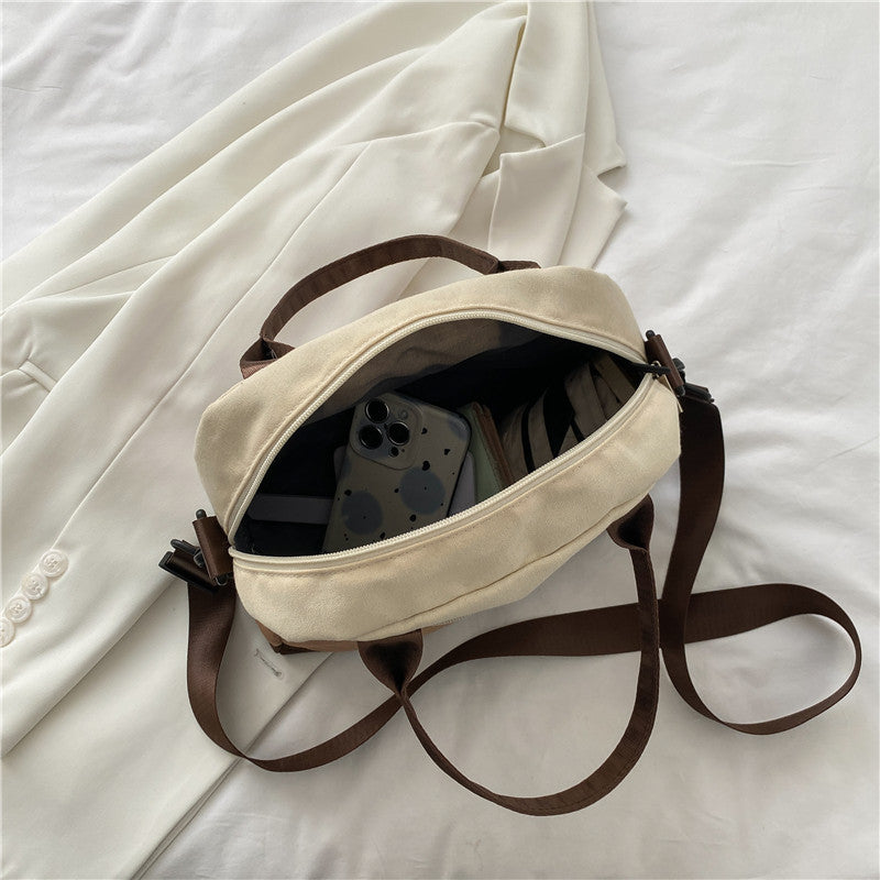 Sac à main canvas style coréen avec anses et bandoulière