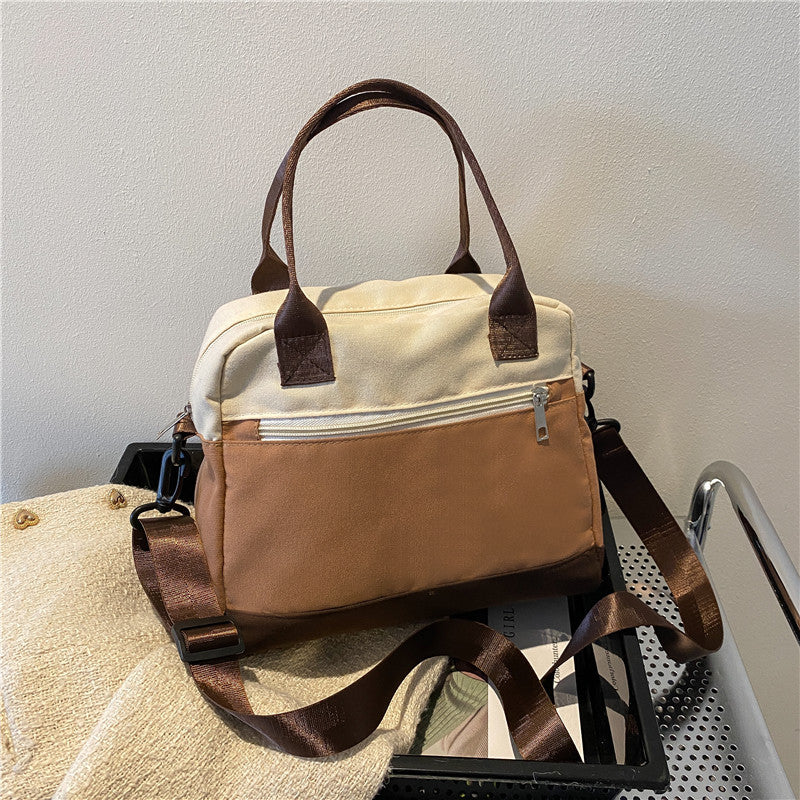 Sac à main canvas style coréen avec anses et bandoulière