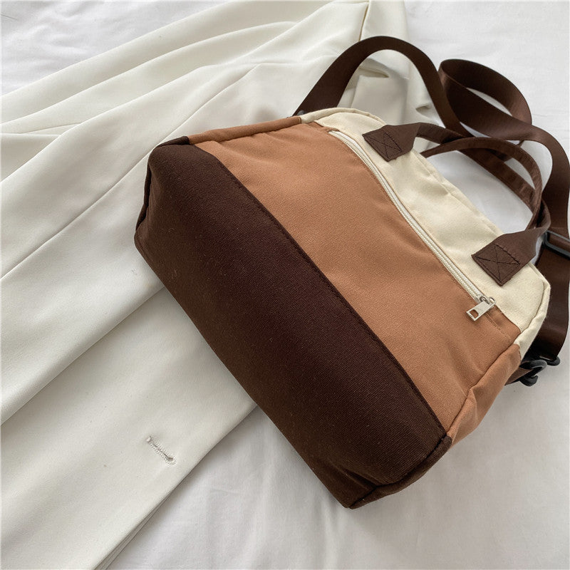 Sac à main canvas style coréen avec anses et bandoulière