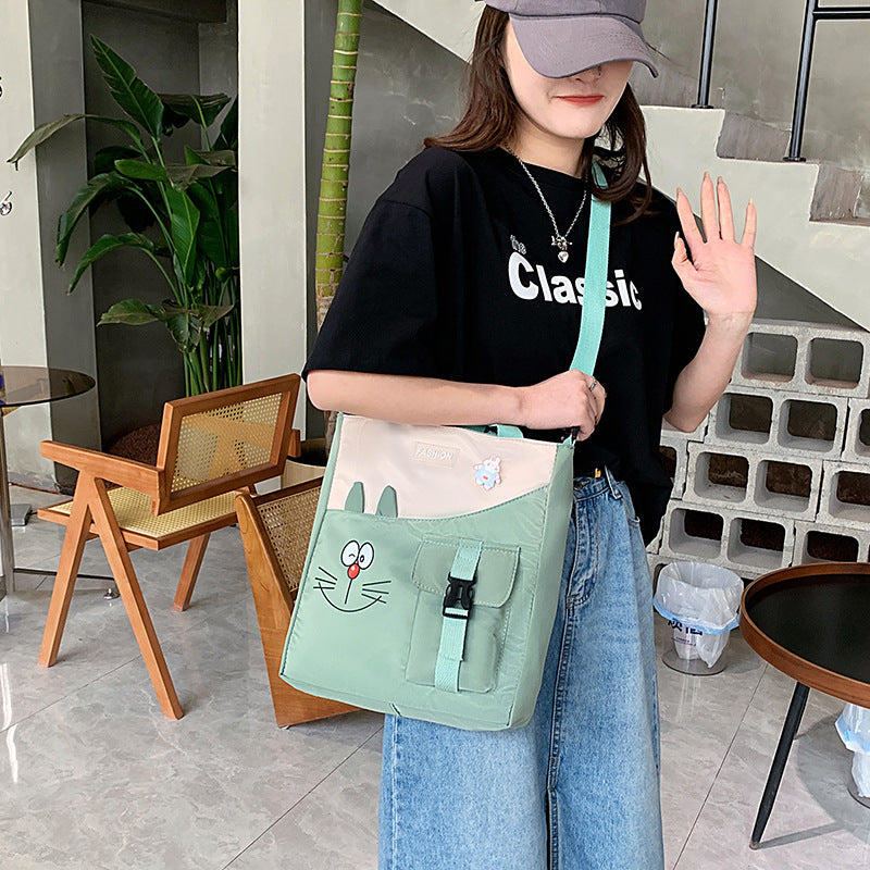 Sac bandoulière grande capacité en nylon – Sac étudiant léger