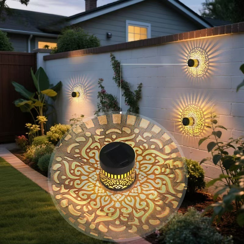 Lampe solaire murale Mandala Tournesol – Décoration jardin