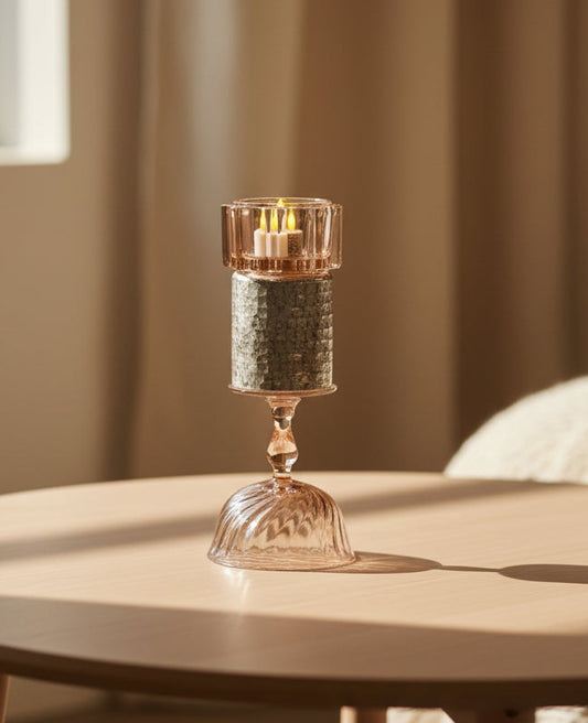 Bougeoir Atypique Upcyclé – Création Unique en Verre