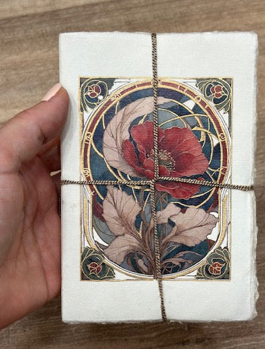 Carnet Art Nouveau Fait à la Main – Couverture Pavot