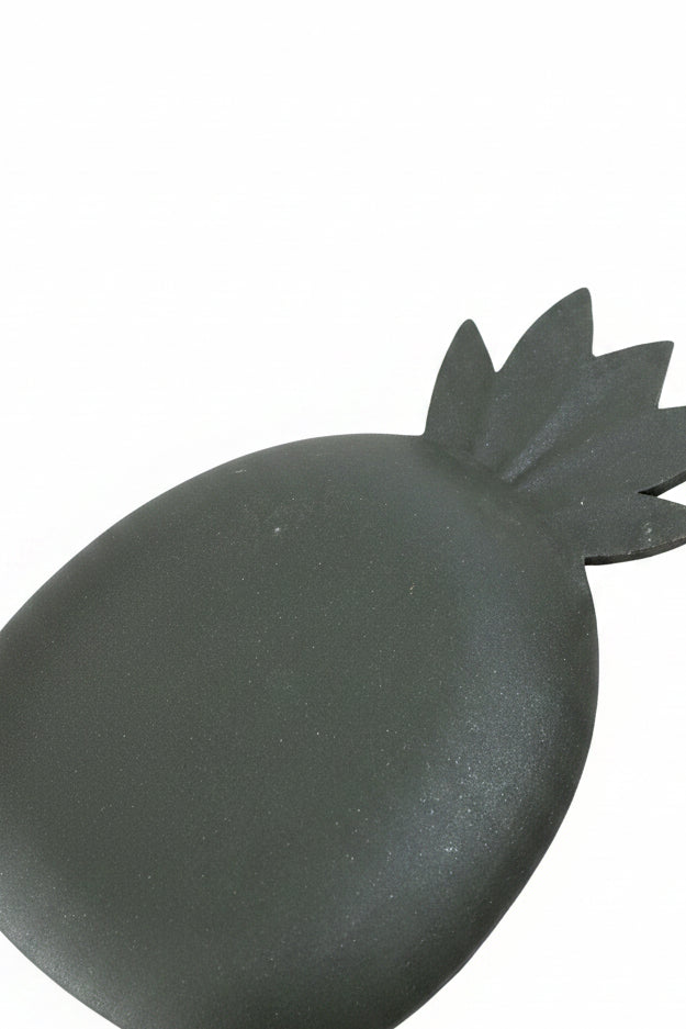 Plateau Décoratif Ananas Upcyclé – Curry, Vert & Reflets Bronze