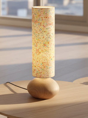 Lampe artisanale tissu Liberty étoiles – Abat-jour cylindre fait main