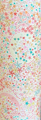 Lampe artisanale tissu Liberty étoiles – Abat-jour cylindre fait main