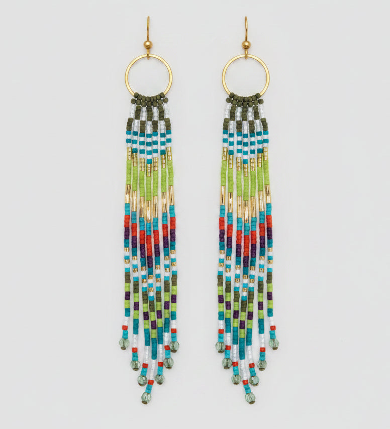 Boucles d'Oreilles XXL Style Cheyenne – Franges de Perles Miyuki