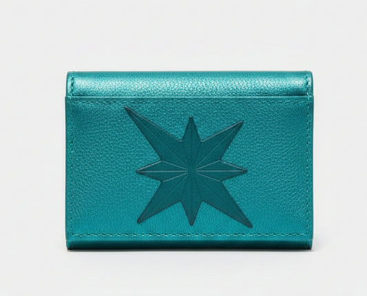 Porte-carte en cuir grainé – Étoile fantaisie