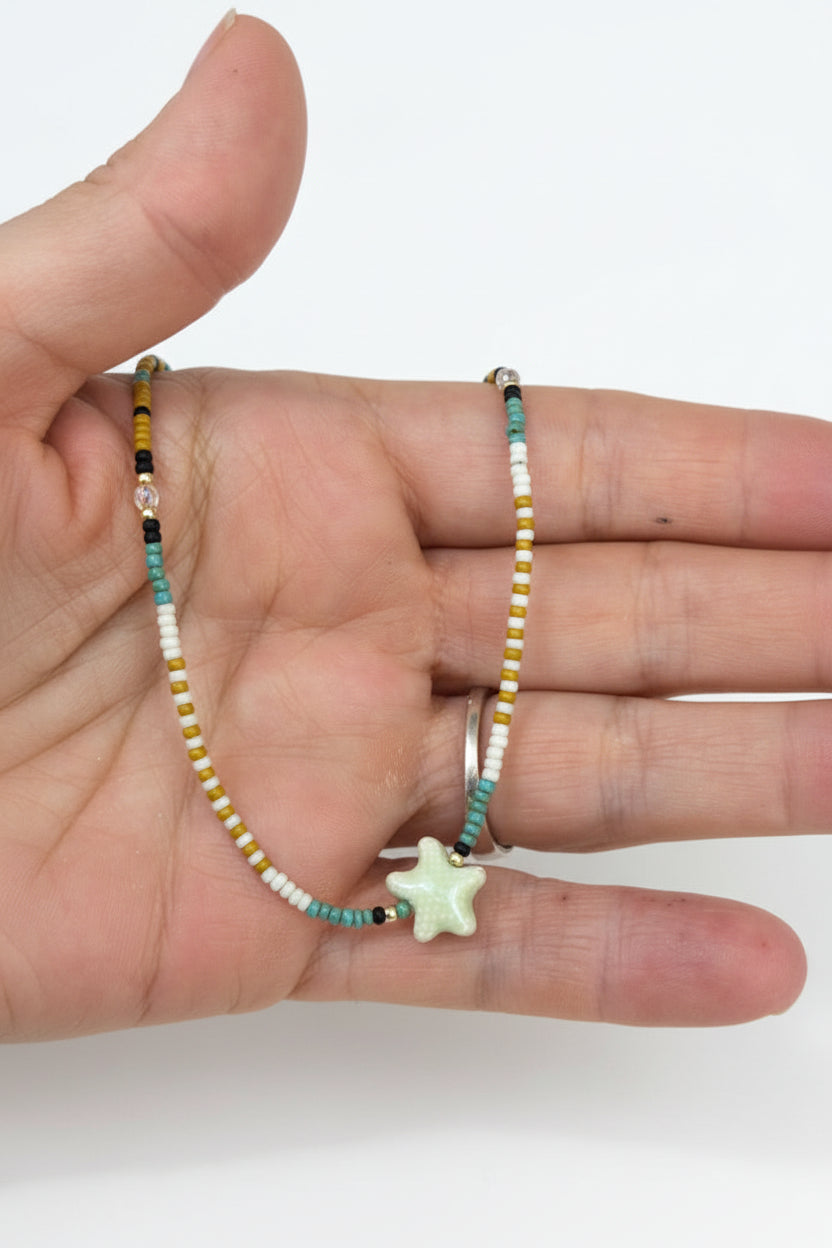 Collier Court Rocailles Miyuki & Étoile de Mer