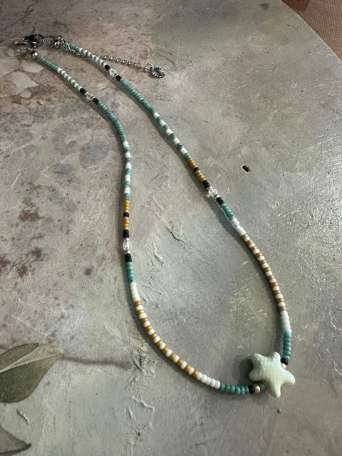 Collier Court Rocailles Miyuki & Étoile de Mer