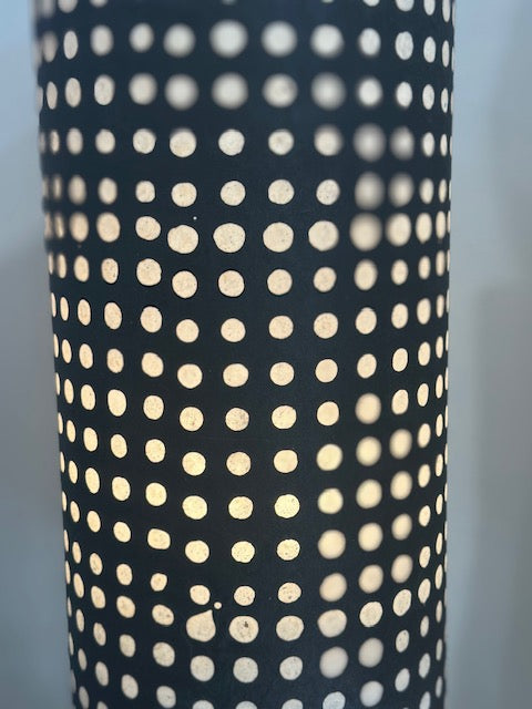 Lampe Upcyclée Pied Bois & Abat-jour Papier Népalais — Pièce Unique
