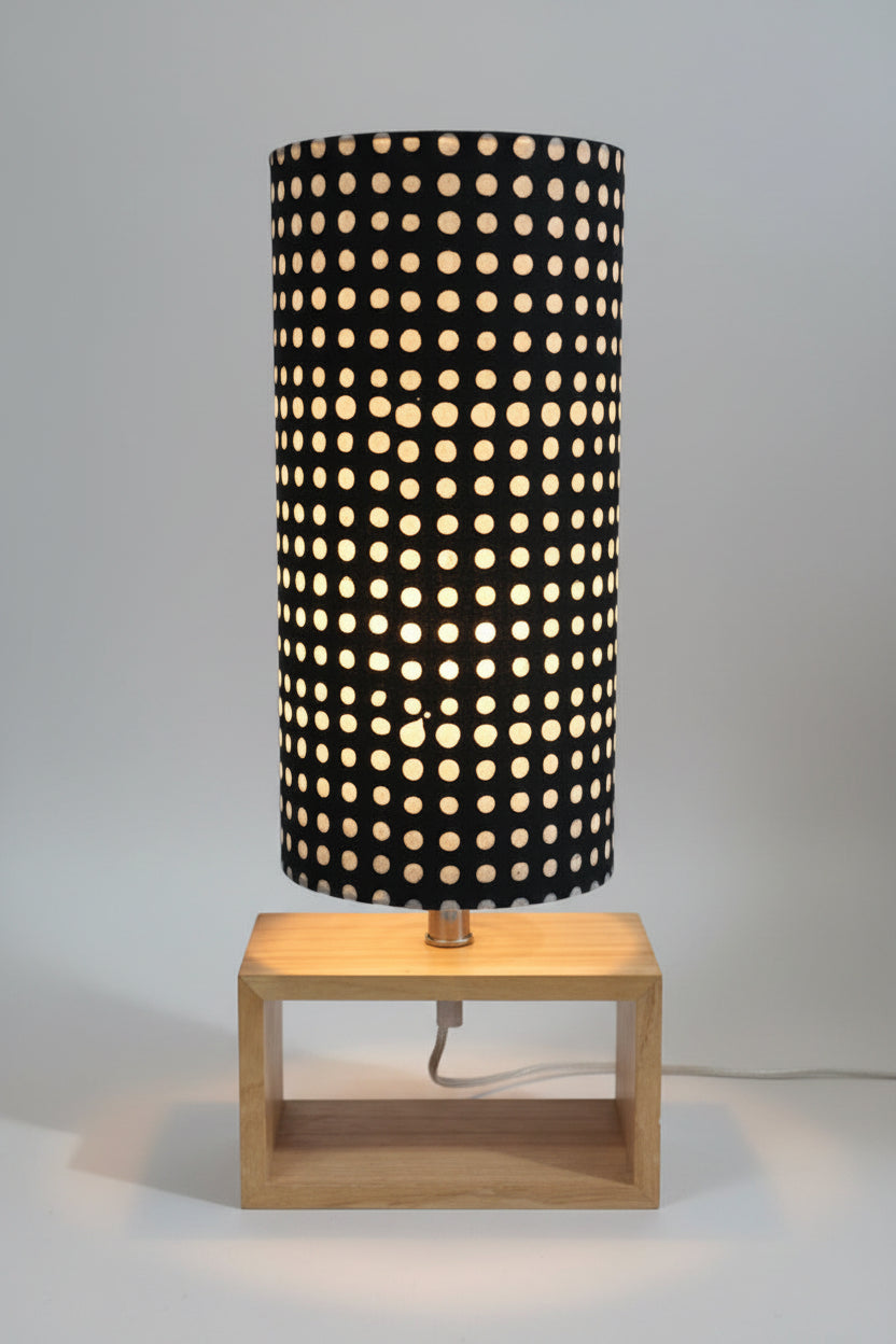 Lampe Upcyclée Pied Bois & Abat-jour Papier Népalais — Pièce Unique
