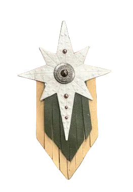 Petite broche Filante en cuir beige