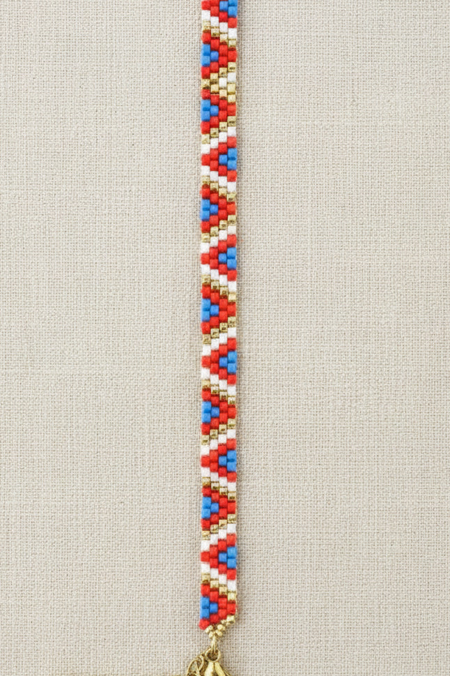 Bracelet tissé Bleu Blanc Rouge – Perles Miyuki