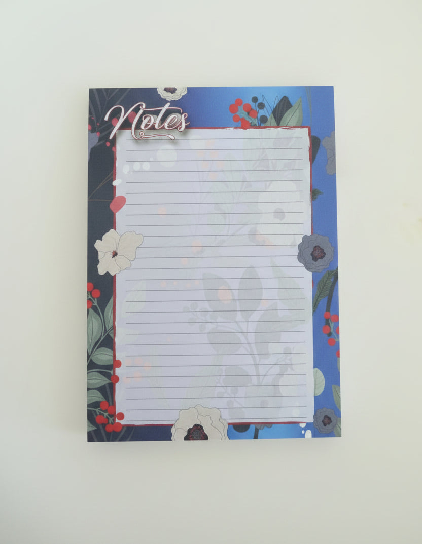 Bloc Notes A6 Imprimé Fleurs Style Japonisant, To Do List 50 Feuilles