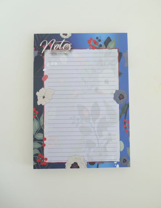 A6 Notepad Printed with Japanese Floral Design, To Do List 50 Sheets
