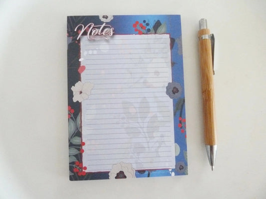 A6 Notepad Printed with Japanese Floral Design, To Do List 50 Sheets