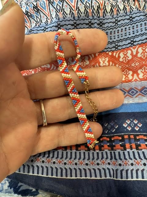 Bracelet tissé Bleu Blanc Rouge – Perles Miyuki