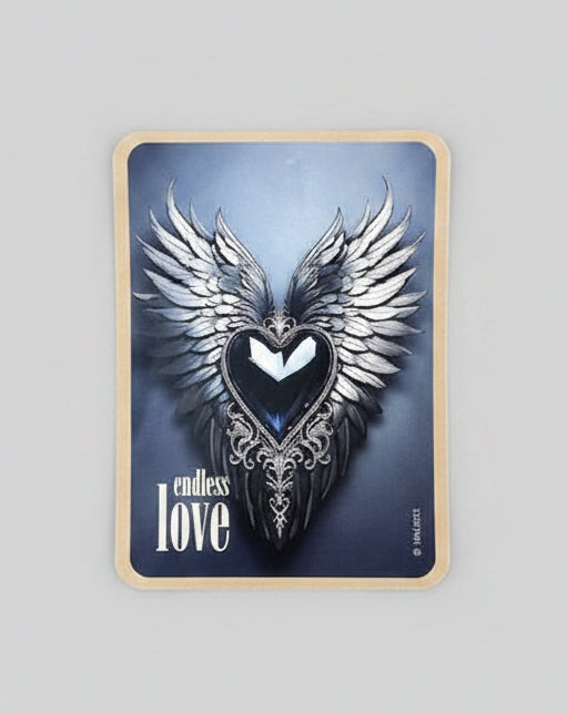Carte « Endless Love » – Cœur aux ailes métalliques sur kraft