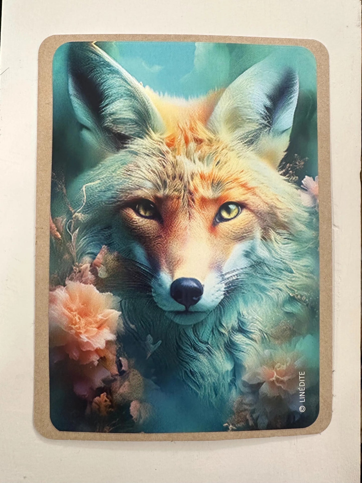 Carte d'un beau renard sur papier cartonné kraft