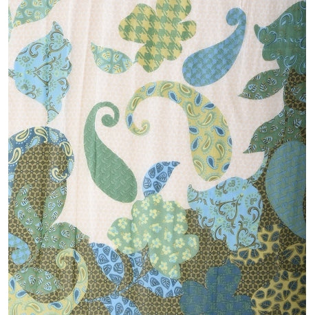 Étole Paisley Mosaïque – Camaieu Vert & Bleu